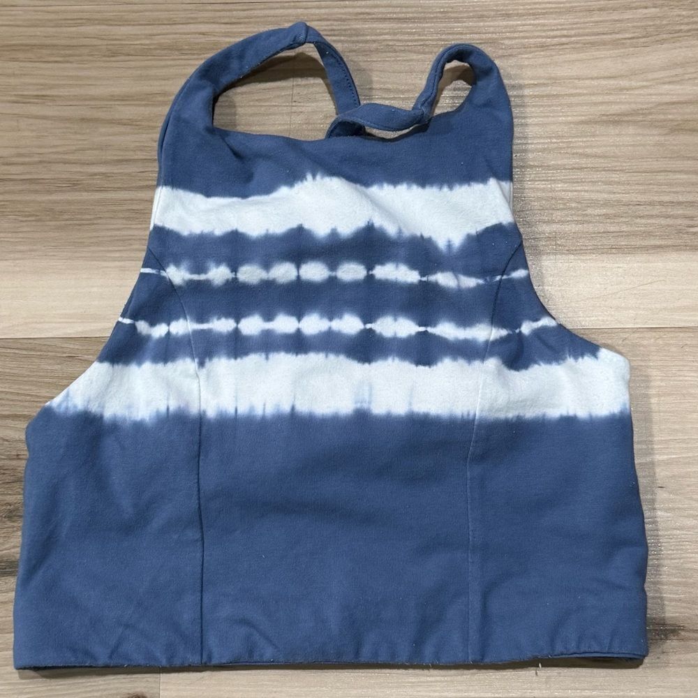 Aerie Tie Dye Halter Tank Top Blue White Women’s Small